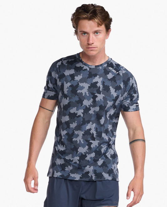 Polera Hombre Light Speed Tee Block Camo/Silver Reflective - 2XU