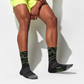 Calcetín deportivo Feetures Largo - Negro con turquesa