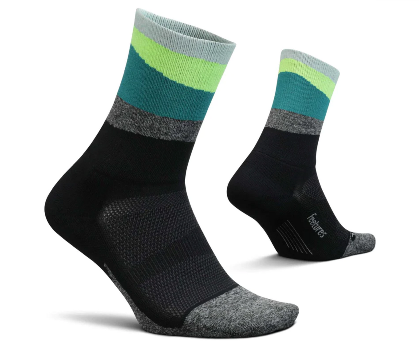 Calcetín deportivo Feetures Largo - Tonos verde