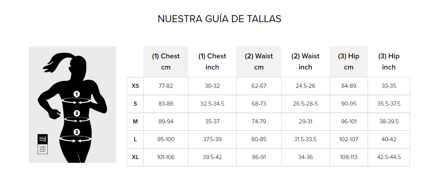 Polera Compressport Training SS Mujer Blanco *Edición Limitada Swim Bike Run 2023*