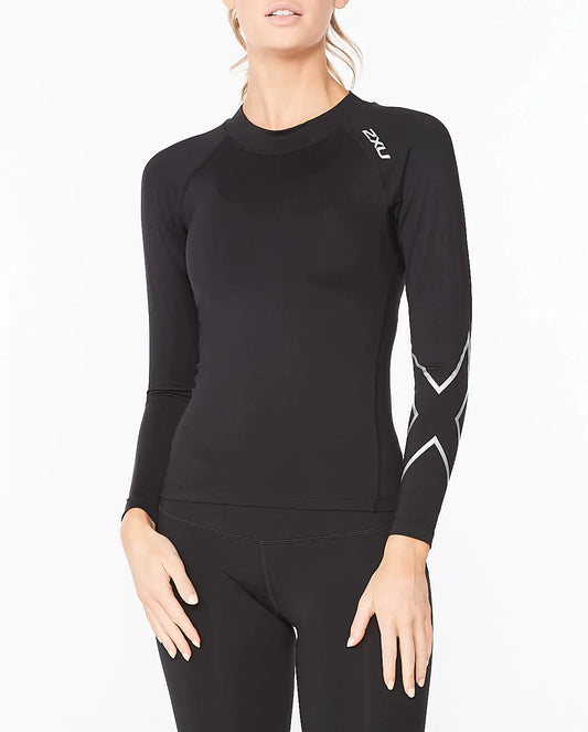 Polera Manga Larga Mujer Primera capa con Compresión - Negro - 2XU