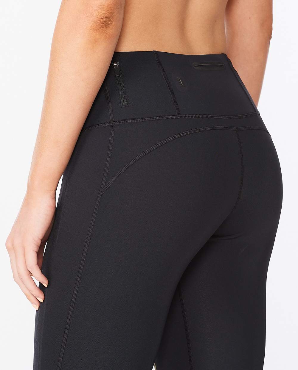 Calzas Compresión Mujer Light Speed Mid-Rise CompTight - Black/Gold Reflective - 2XU