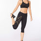Calzas Mujer Light Speed Mid-Rise Comp 3/4 - Black/ Gold Reflective - 2XU