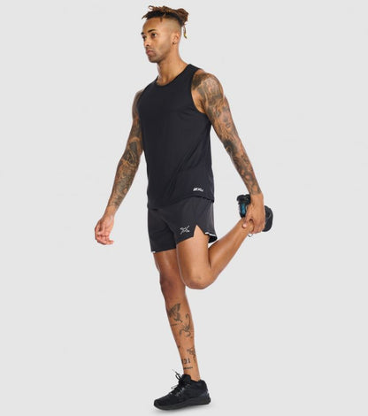 Polera de Running Hombre Sin Mangas 2XU  - Negro