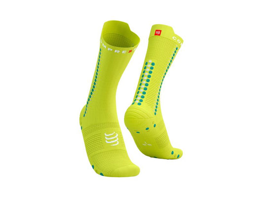 Calcetines Largos de ciclismo Compressport Pro Racing v4.0 - Amarillo
