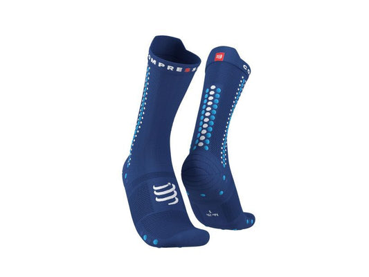 Calcetines Largos de ciclismo Compressport Pro Racing  v4.0- Azules