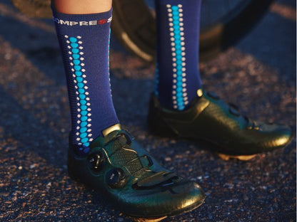 Calcetines de ciclismo Compressport Pro Racing  v4.0- Azules