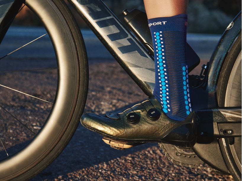 Calcetines de ciclismo Compressport Pro Racing  v4.0- Azules
