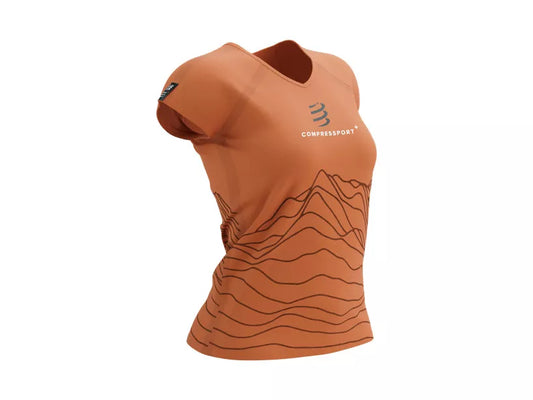 Polera Compressport Training SS Mujer -Rust/Black *Trail Capsule 2023*